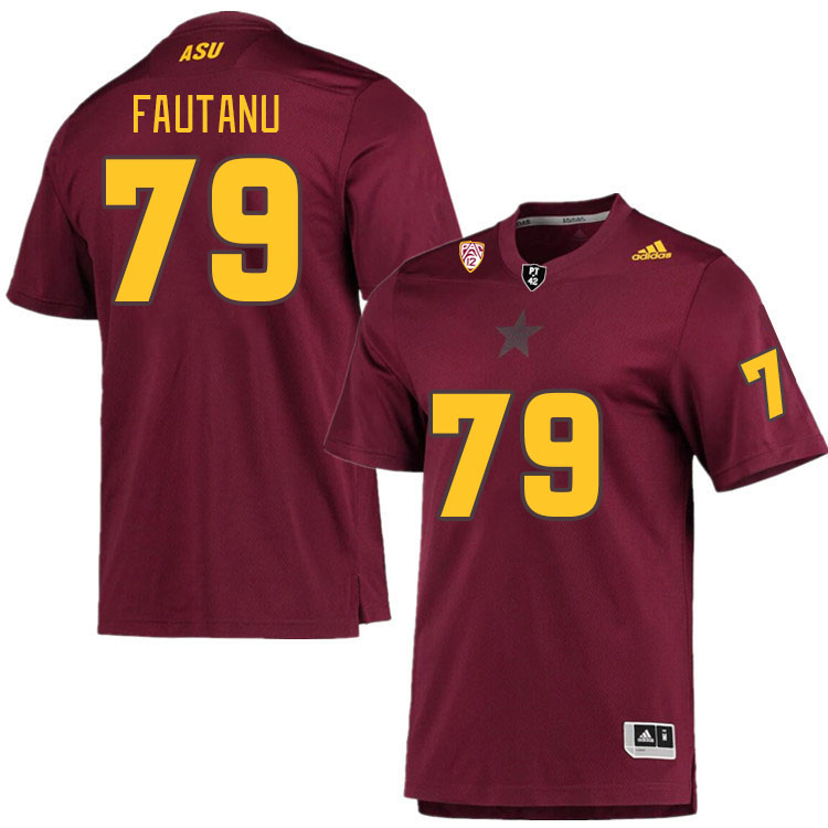 Men #79 Leif Fautanu Arizona State Sun Devils College Football Jerseys Stitched Sale-Maroon